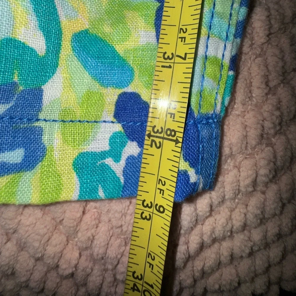 Lilly Pulitzer Calley Pants Brilliant Blue Wade & Sea Linen Size 6 EUC
